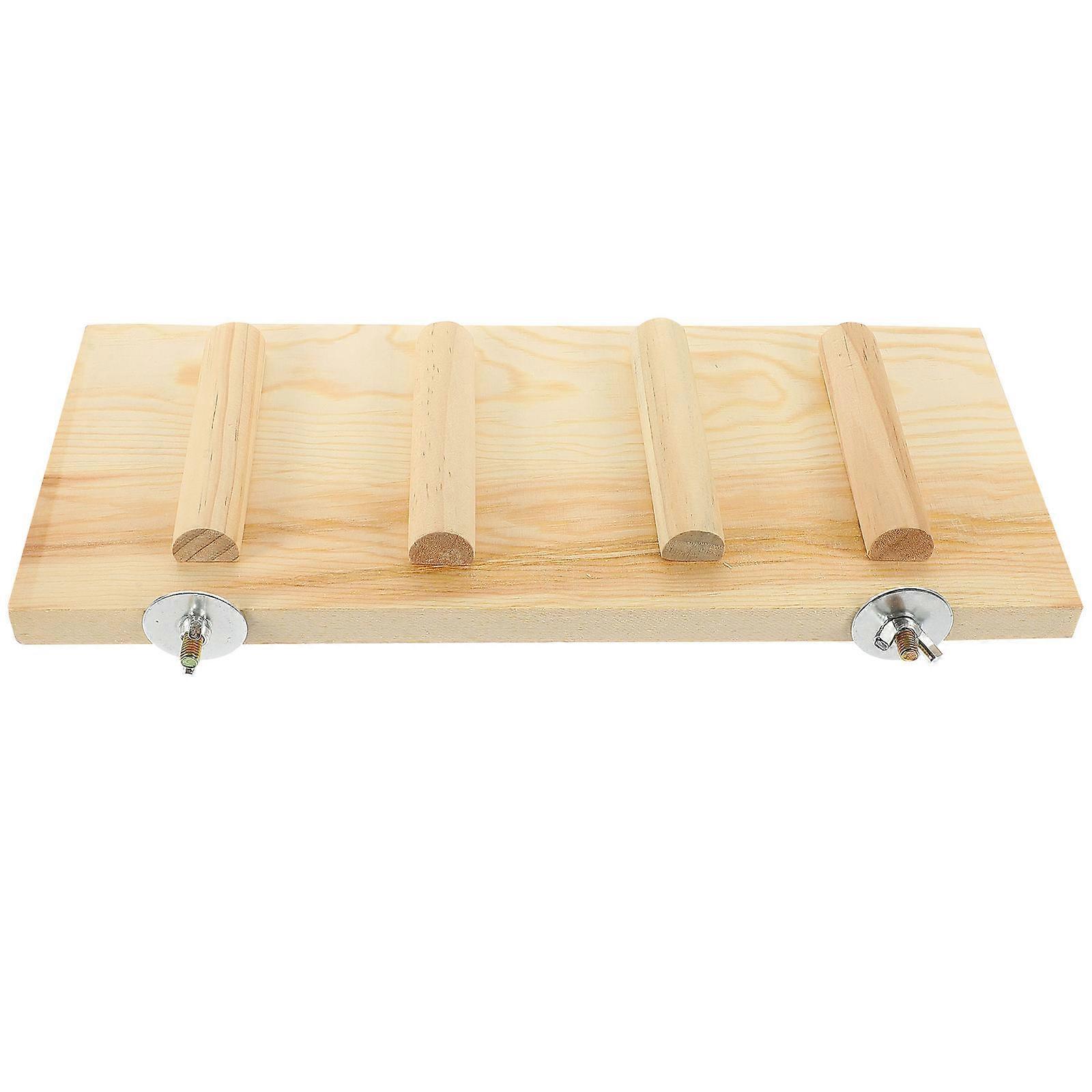 Climbing Hamster Toy Wooden Stair-Shaped Small Pets Indoor Pet Entertainment Light Yellow 31.5*11.5cm Jumping 1Pcs