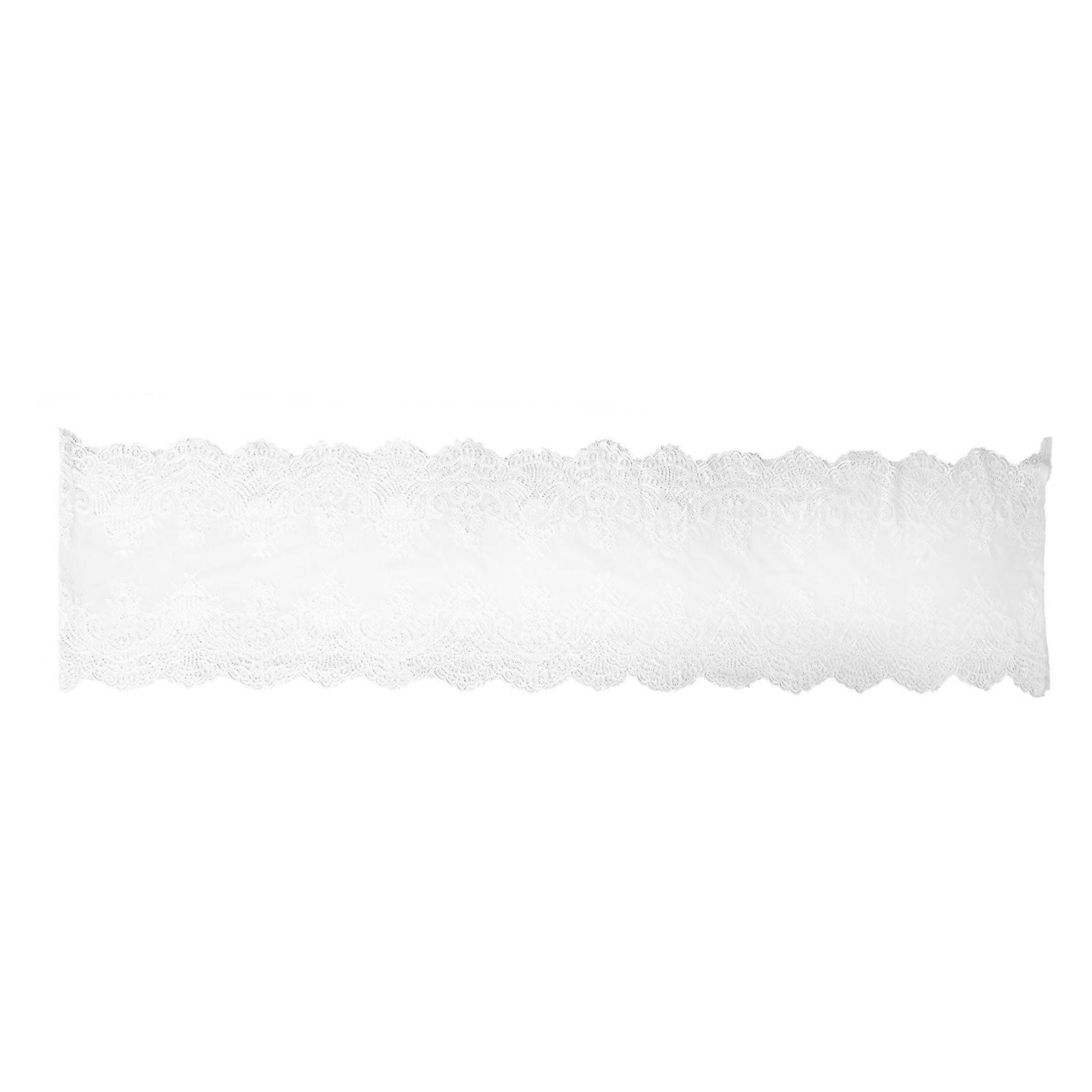 White Embroidered Table Runner for Decoration with Classic Lace Patterns Polyester Easy to Clean 1pc
