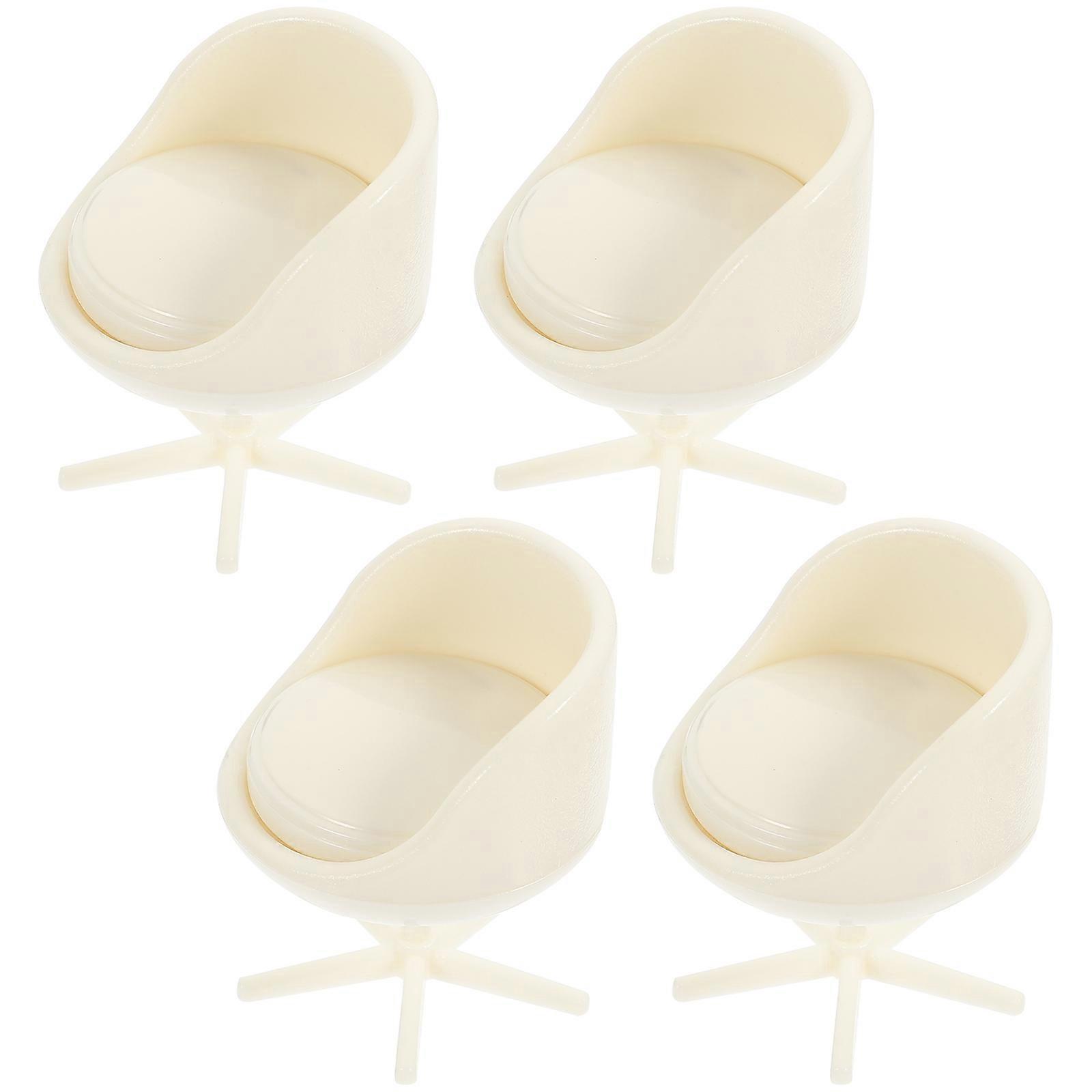 Mini Chairs For Dolls ABS Material Miniature Chairs Bulk Interior Model Decorating 1:25 Scale 4Pcs