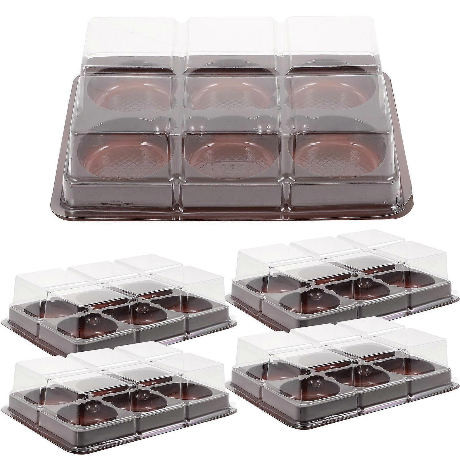 Packaging Plastic Boxes Mochi Containers Food Packaging Box Baby Baptism Medium Size Transparent Lid Design 50Pcs