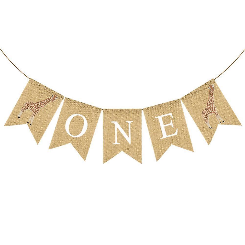 Baby Shower Bunting Swallowtail Shape Burlap Banner Khaki 18x13 Cm Party Supplies 1Set