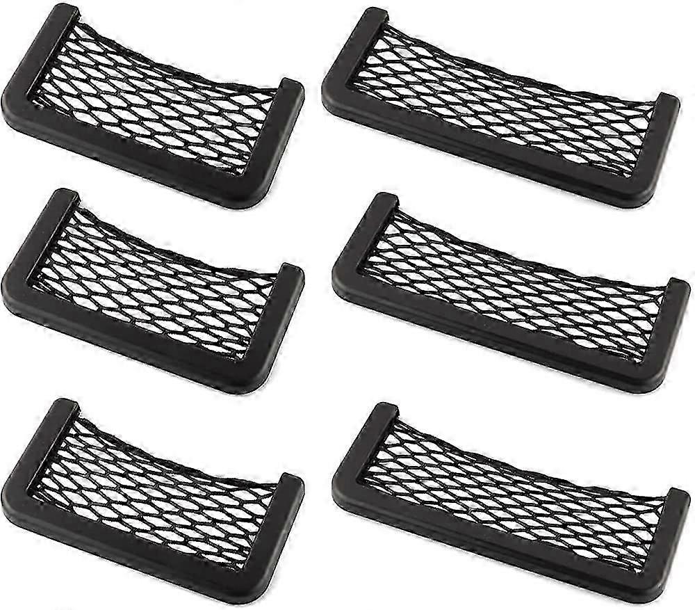 Car Storage Net Bag, 6 Piece Set Black Car Trunk Organizer, Mesh Car Storage Net