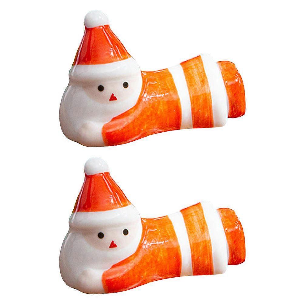 セラミック箸スタンド和風食器アクセサリー赤4.3X3.7X1CM収納2個