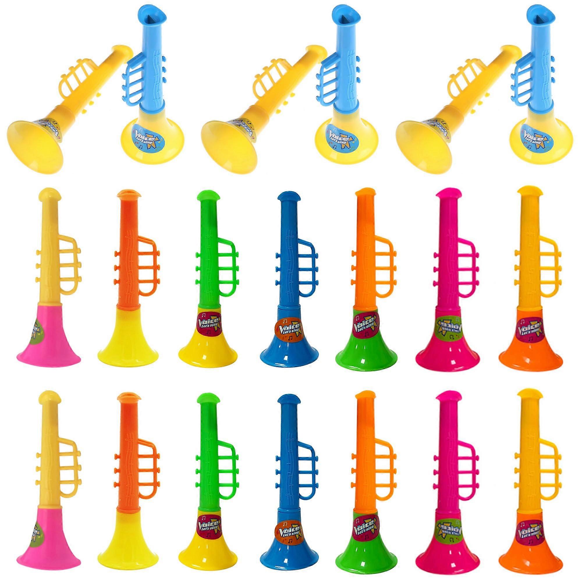 20 Pcs Mini Trumpets Plastic Noisemaker Horns for Kids Loud Birthday Party Props Vuvuzela Style Noise Makers