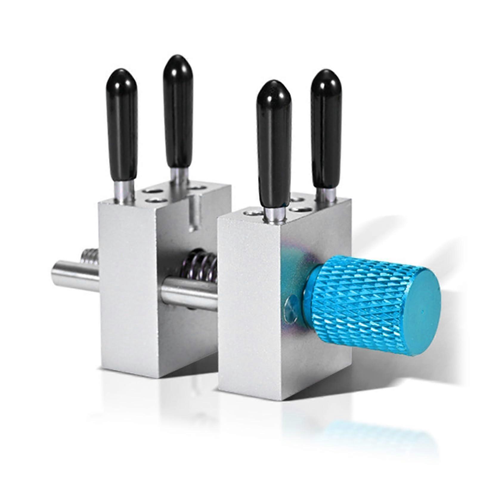 Universal drill press vise, small precision vise clamp for precision parts processing and hobby projects with adjustable width, light blue