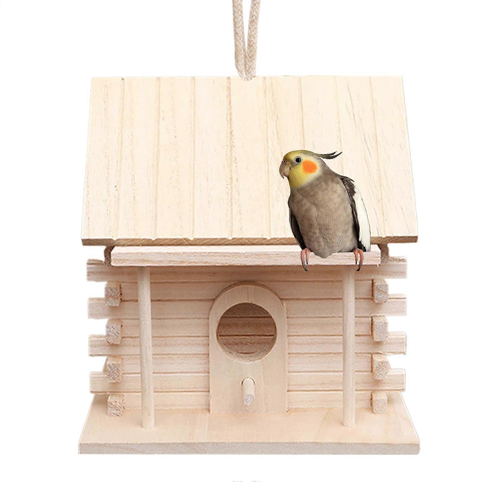 Wooden birdhouse for outdoor  Hanging nest  Breeding box for tree trunk garden