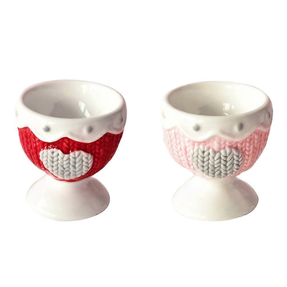 Silverware Holder Egg Ceramic Easy to Clean Mini Appetizer Holding Refrigerator Use 2Pack