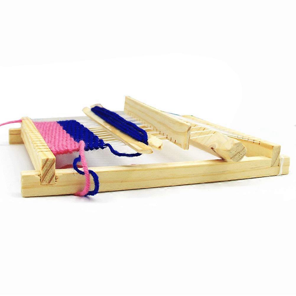 DIY Hand-Knitting Wooden Loom Toys Small Size Weaving Machine Children Weaving Machine Intellectual Development Craft Projects 22.00X16.50X2.50CM 1Set