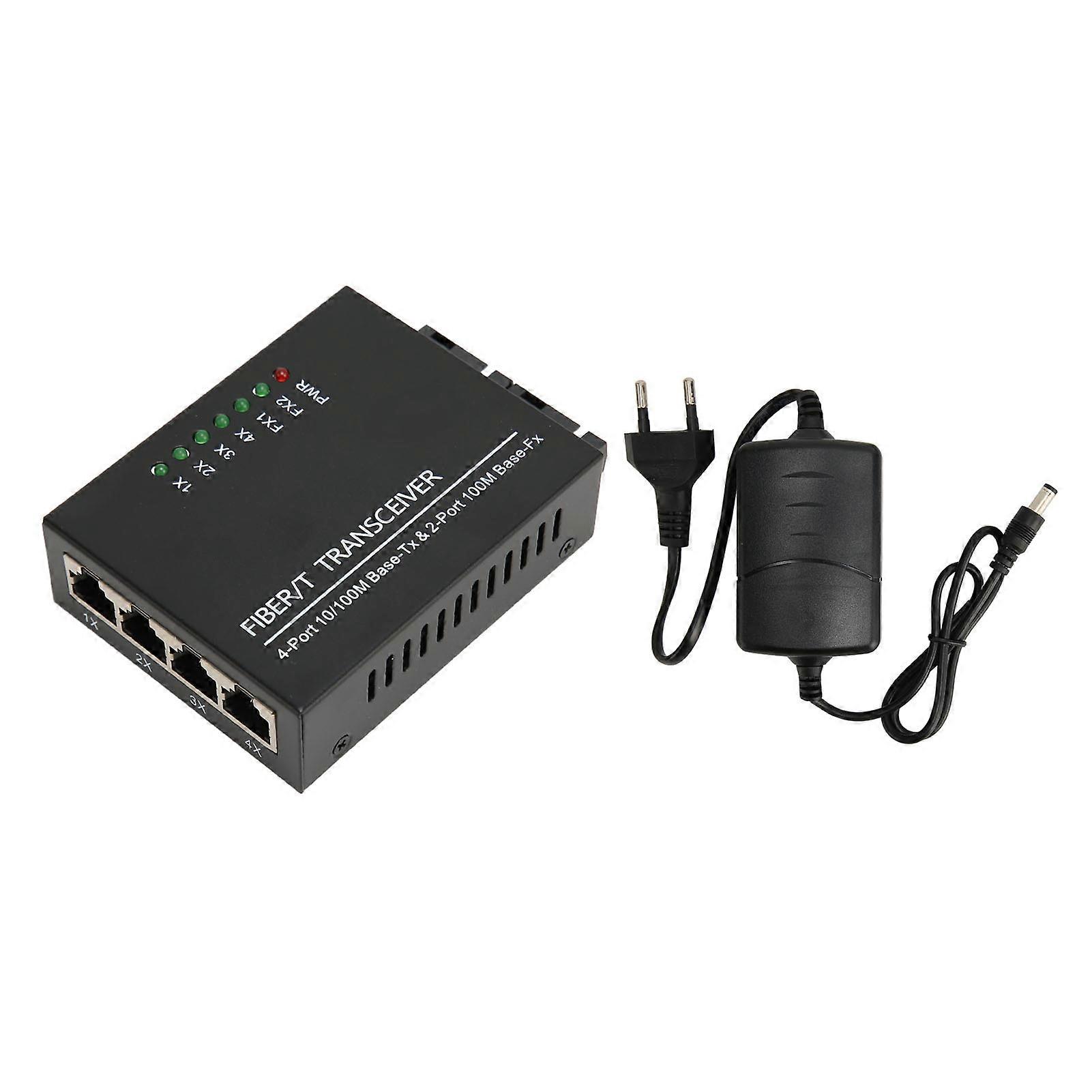Fiber Optic Transceiver Tx1310nm/Rx1550nm, Single Mode RJ45 Port, Single Fiber, 100-240V, EU Plug