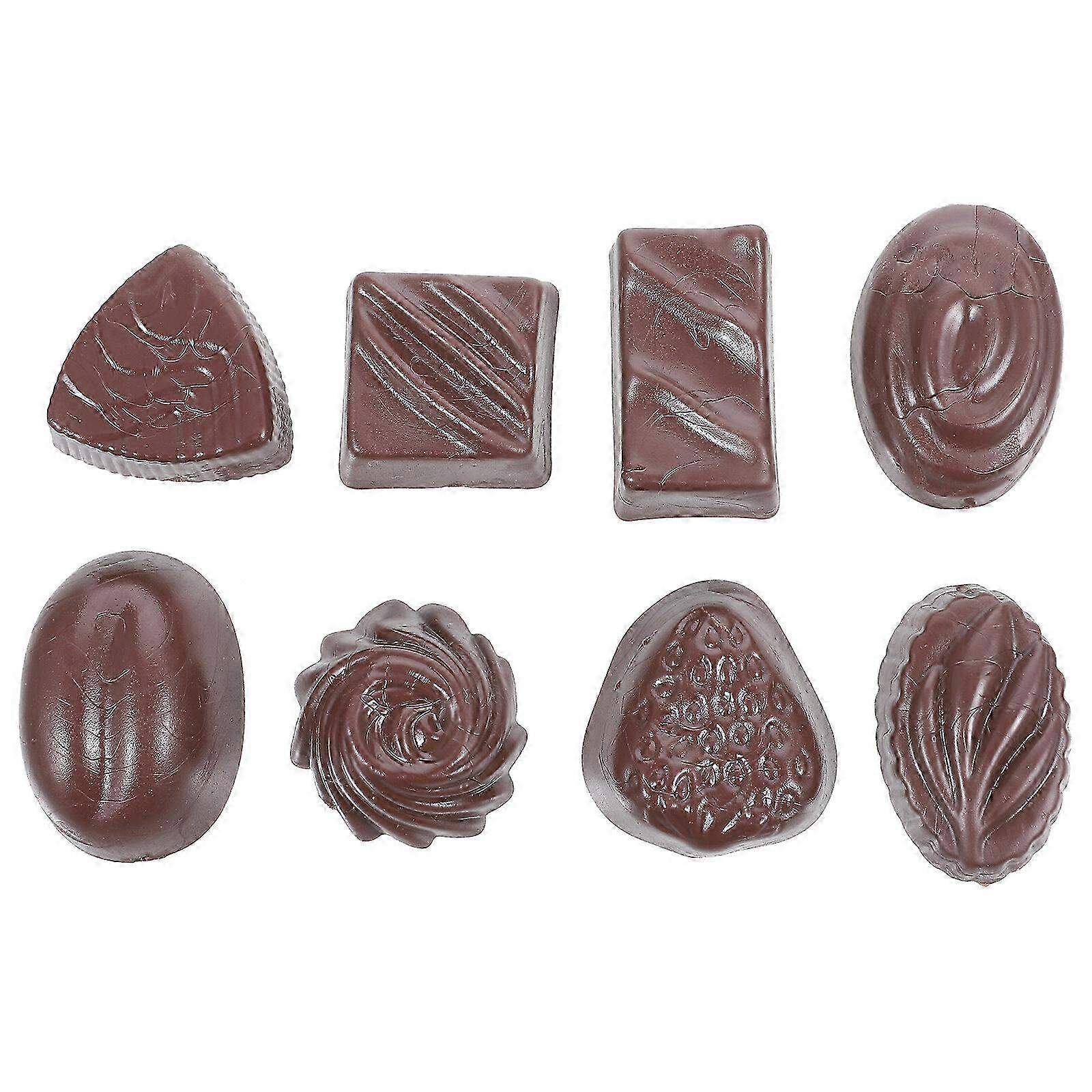 Set of 8 Simulated Chocolate Prop Models - Realistic Fake Chocolate Artificial Food for Display and Decoration