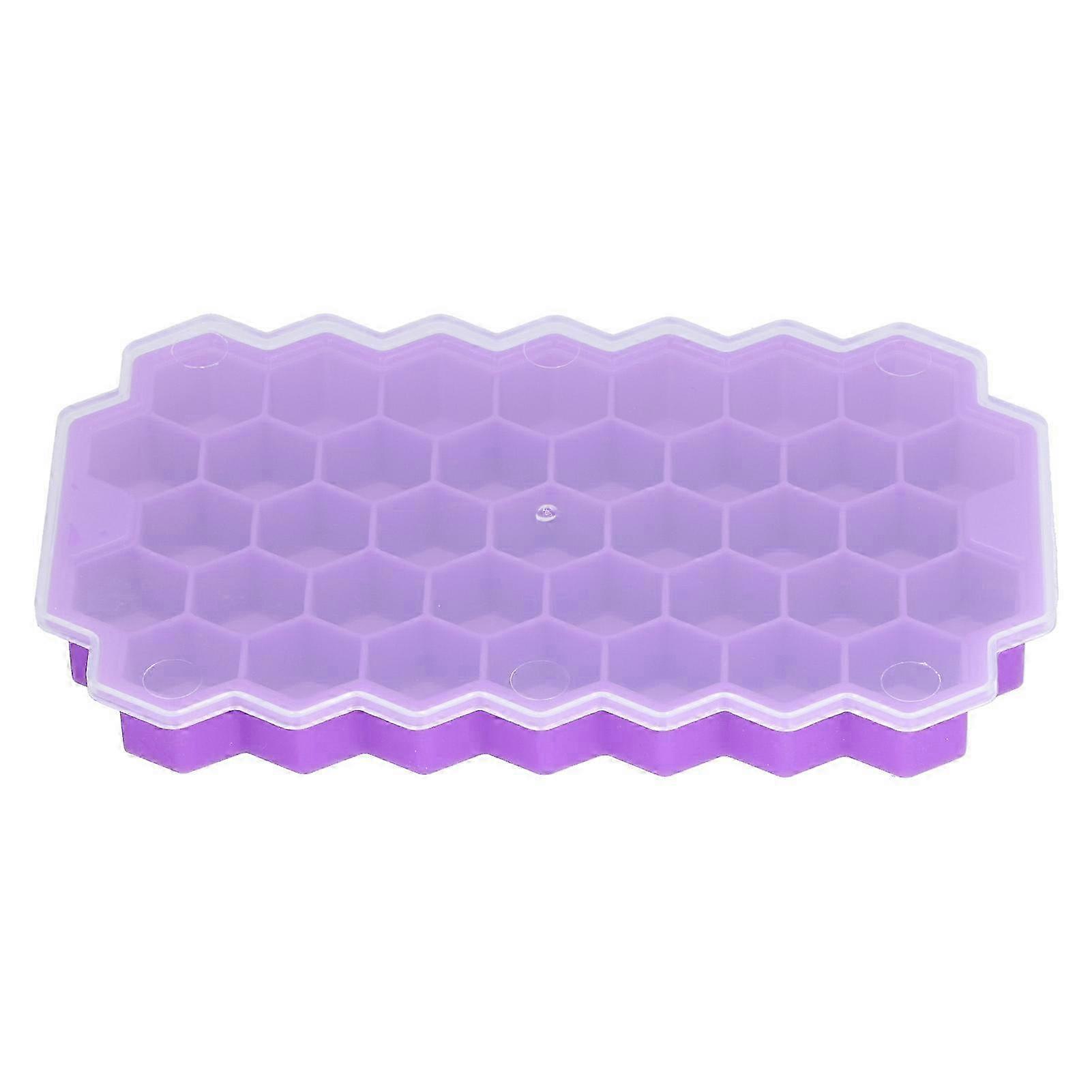 37 Grids Stackable Silicone Ice Cube Tray for Cocktail Beverages Drinks with Lid