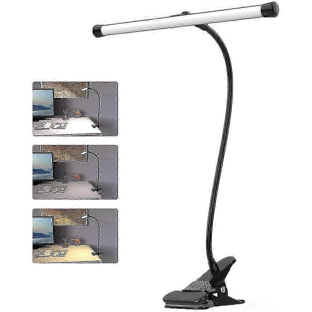 Flexible Gooseneck Desk Lamp With Clamp, 3 Color Modes, USB Powered, Suitable For Workbench, Drafting Table, Studio, Headboard, Bedside Read
