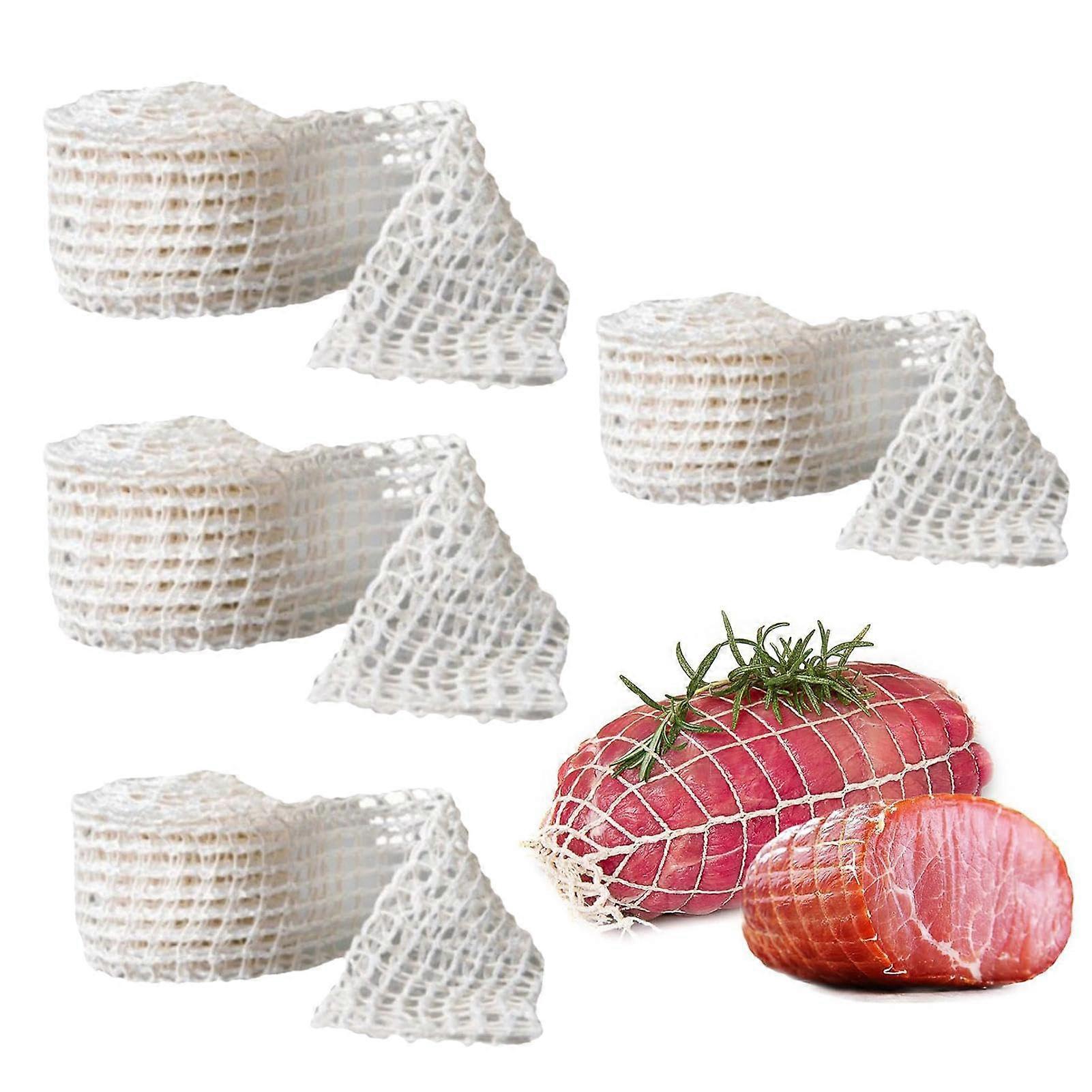 Meat Net 4 Rolls Food Grade Butcher String for Sausage Making, Poultry, Ham, and Beef Mesh, 100% Nylon Material
