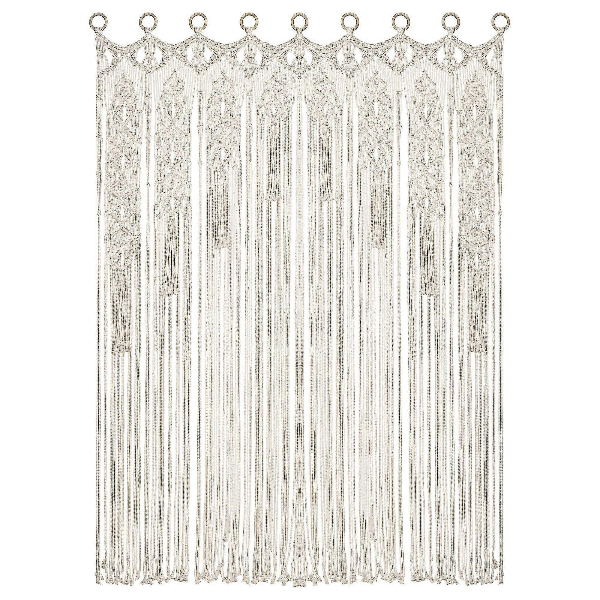 窓の出入り口の部屋の仕切りのための自由奔放に生きるマクラメカーテン大きな長いマクラメ壁掛けホームウェディングの装飾