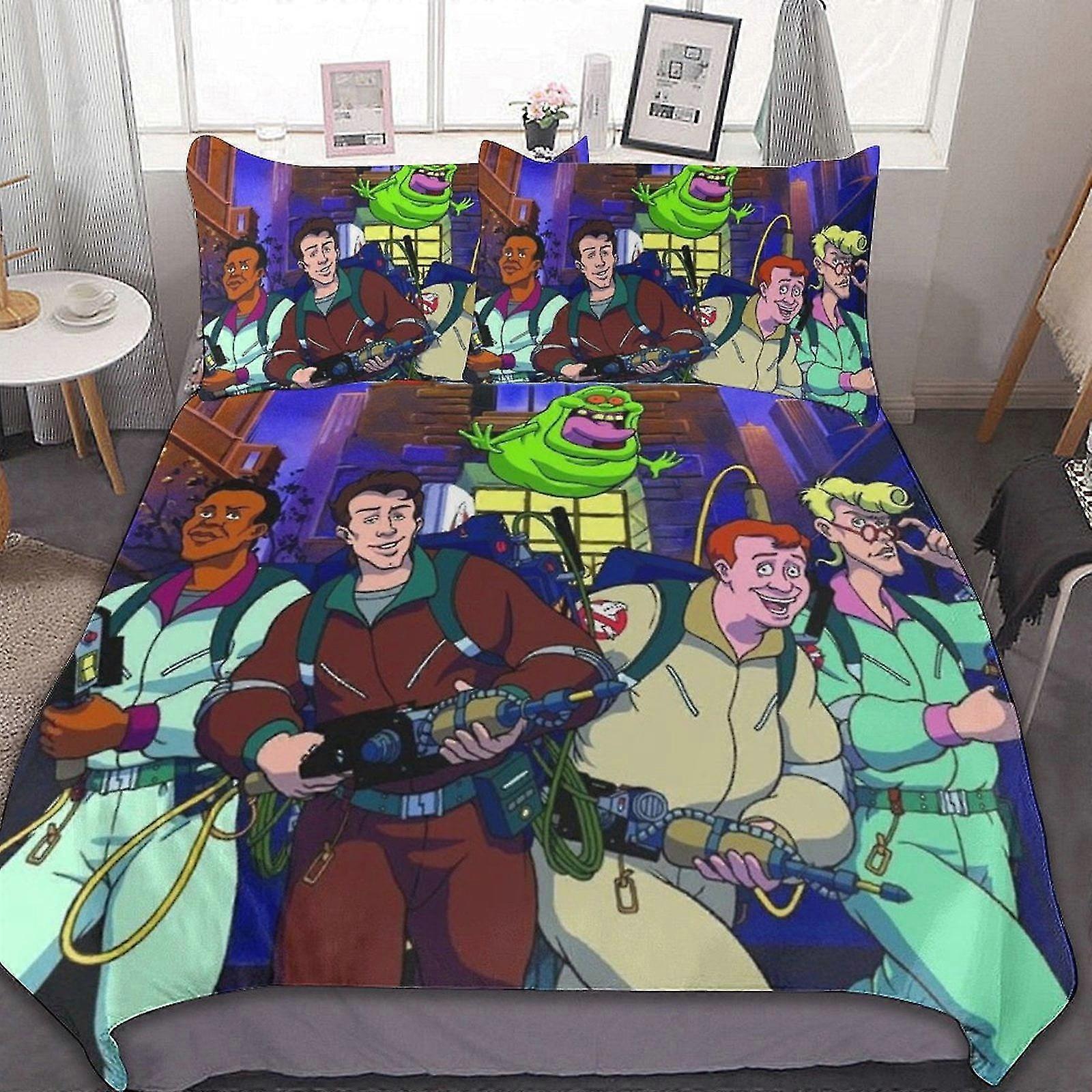 Tecknad Äkta Ghostbusters 3 stycken sängkläder set Mjukt täcke för sovrumspresenter med påslakan och örngott