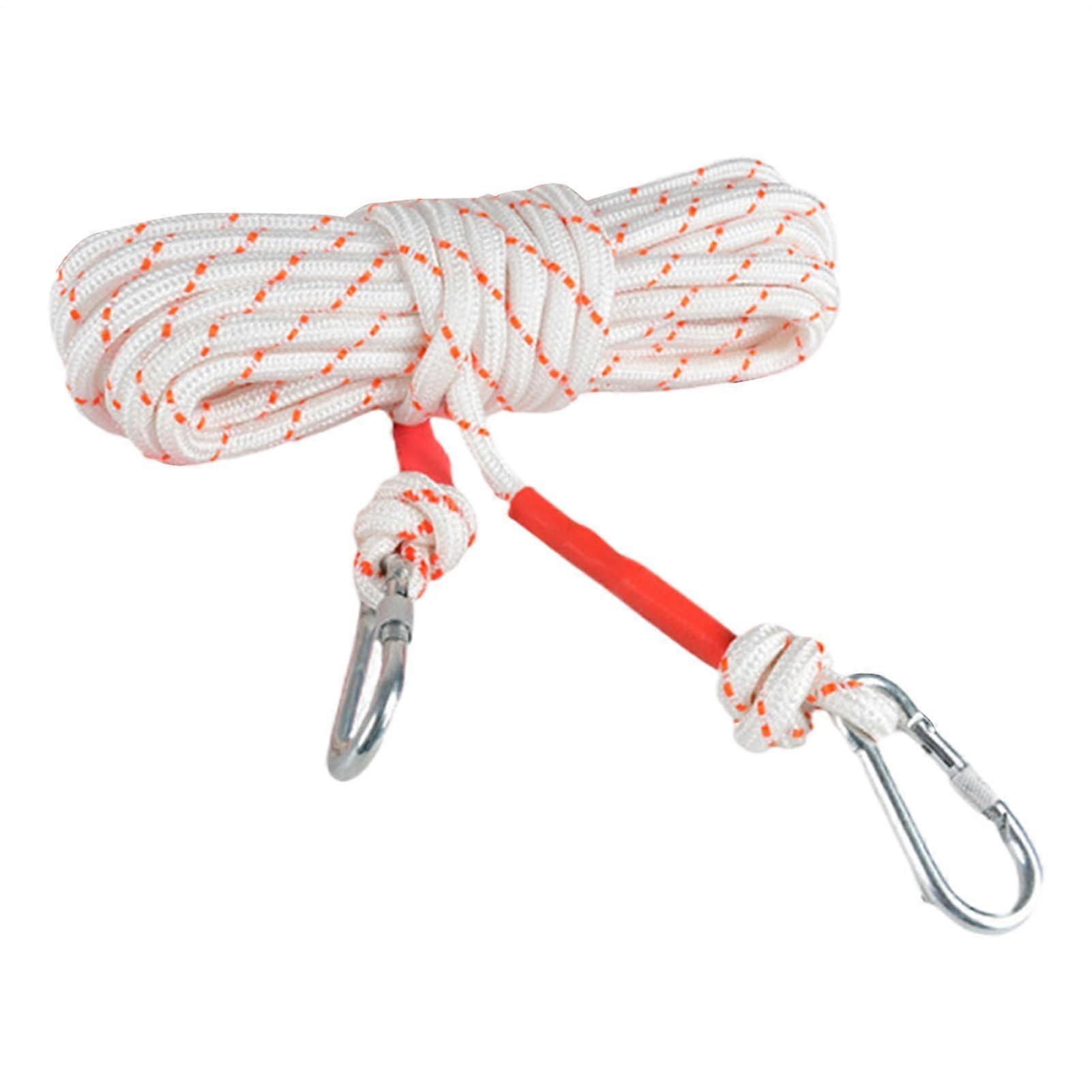 Fire Escape Rope, Steel Wire Core Survival Cord, Double Hook Rescue Tool, 10mmx20m