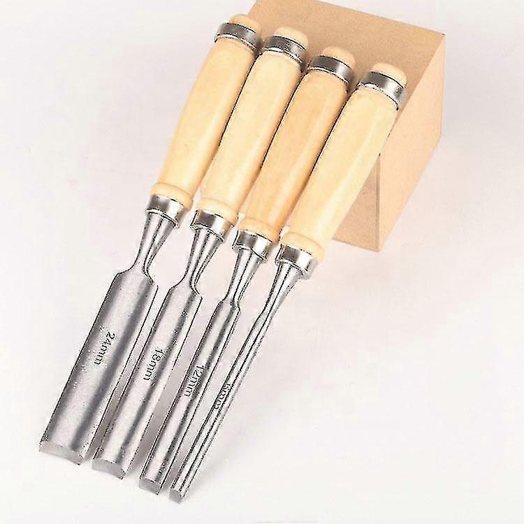Full Size Wood Carving Tools Set Of 4 - Gouges And Chisels Ideal For Beginners, Hobbyists And Professionals