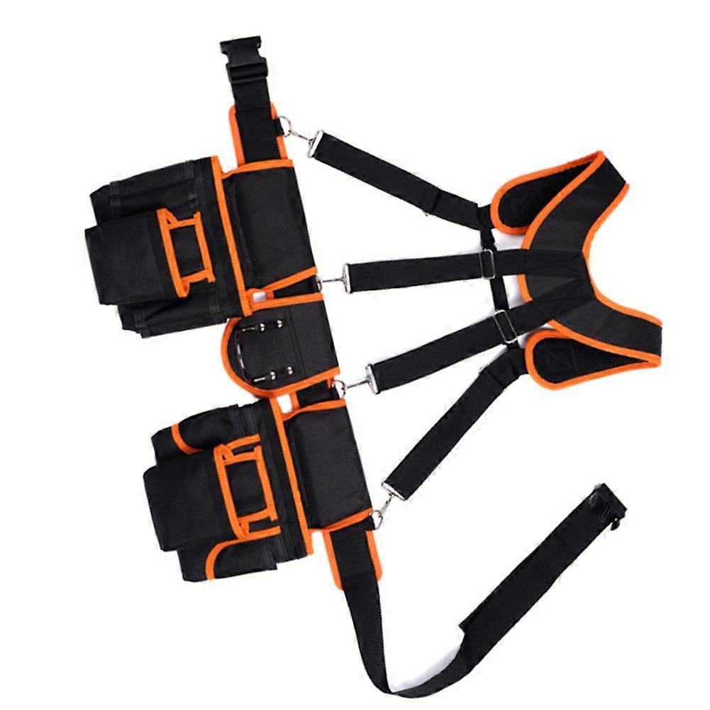 Suspender Tool Belt with Pouches Heavy Duty Construction Tool Belt Work Belt Tool Organizer Carpente