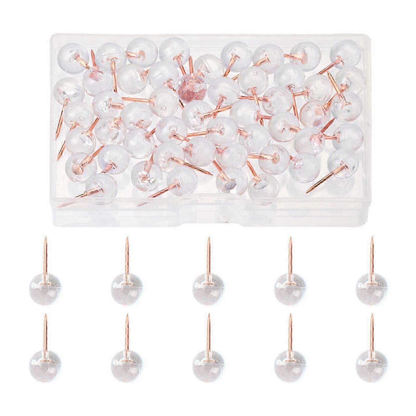 50Pcs Colored Push Pin for Office Bulletin Board Fabric Marking Picture Hanging Cork Notice Board Thumb Tacks Push Pin