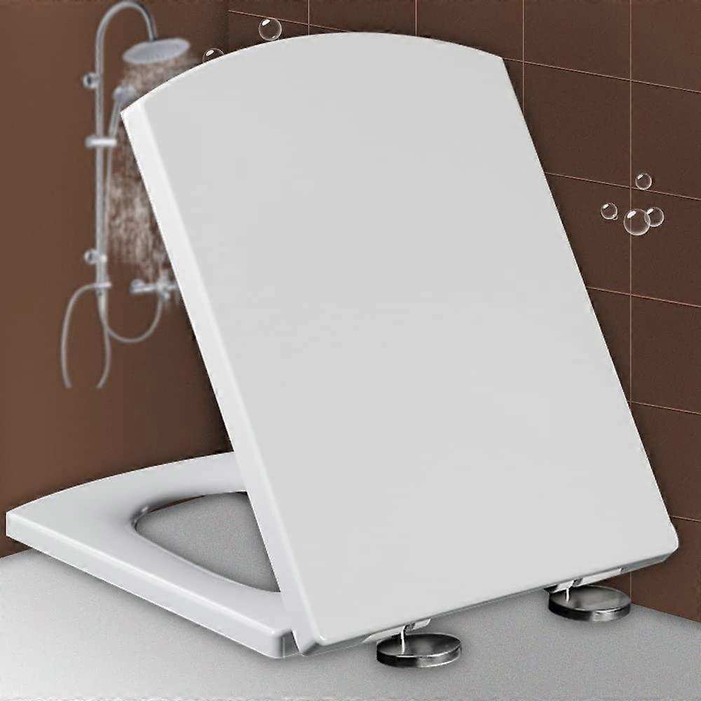 Toilet seat with quickrelease, slowclose, easy mount, antibacterial, adjustable hinges, white