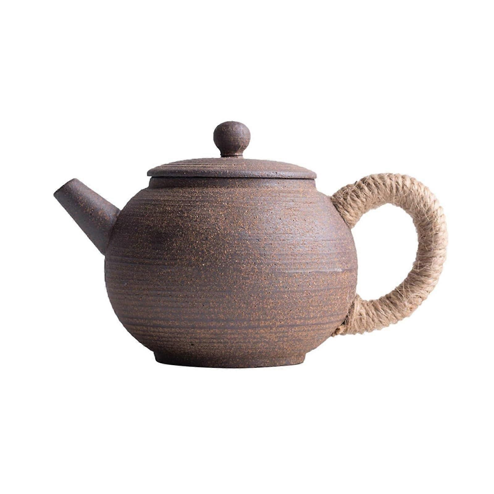 Chinese Kung-Fu Ceramic Teapot with Strainer, 200ml Portable Design for Outdoor Picnics and Home Decoration