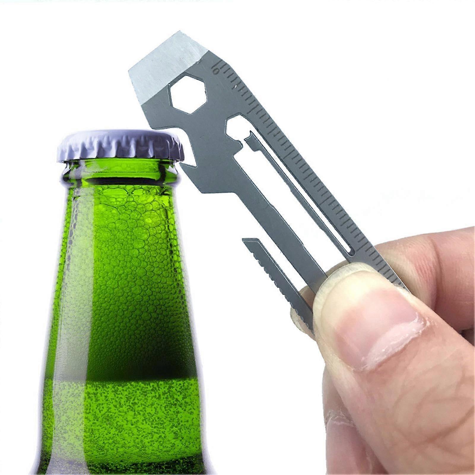 Beer Opening Survival Card, Stainless Steel Multi-Tool Kit, Portable Screwdriver, Compact Maintenance Tool for Outdoors
