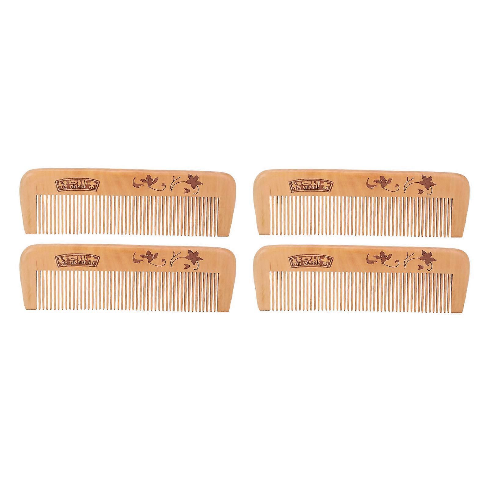 4st 17cm Trä Hårkam för hårbotten Massage & Split Ends Reduction