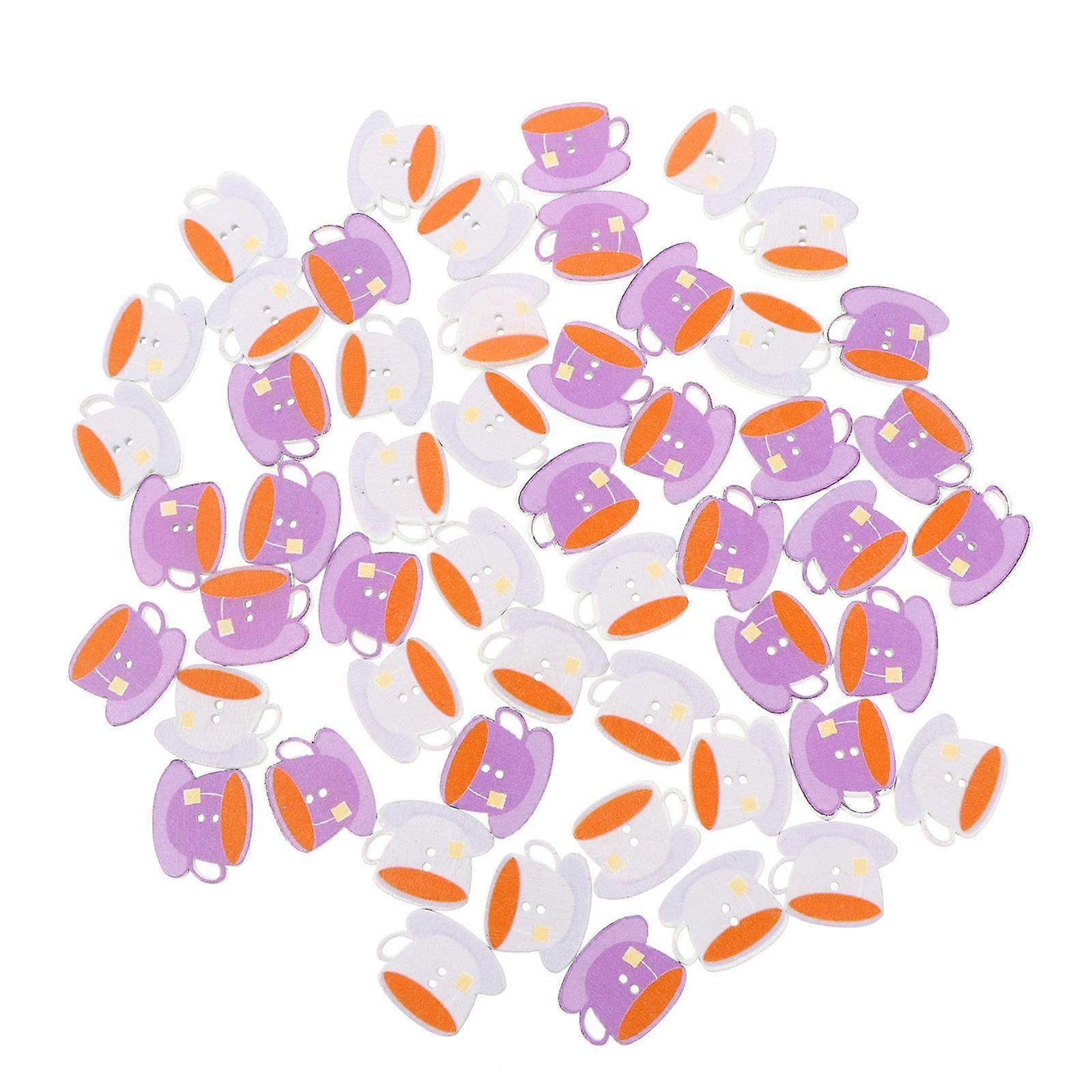 100pcs DIY Sewing Buttons, Cup Shaped Fasteners, Durable Wood Material for Crafting, Scrapbooking, Party Decorations Use