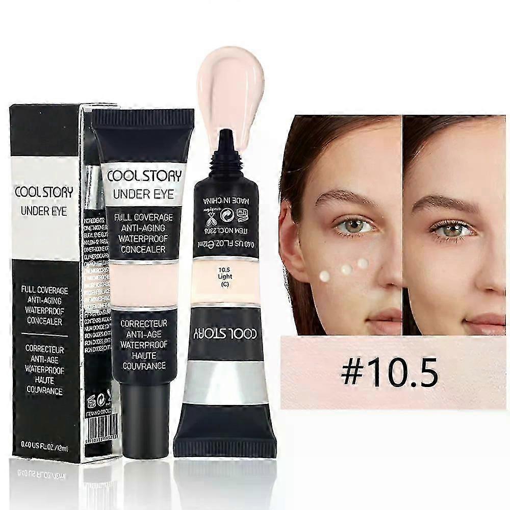 Concealer Full Coverage Foundation, Waterproof Moisturizing Under Eye Concealer Liquid Eye Primer for Dark Circles, Lightweight Smooth Brightening Cov