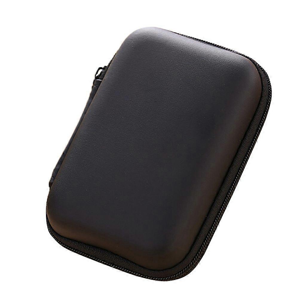 EVA Portable Zipper Earbuds Memory Card USB Hard Drive Storage Bag Container - Black