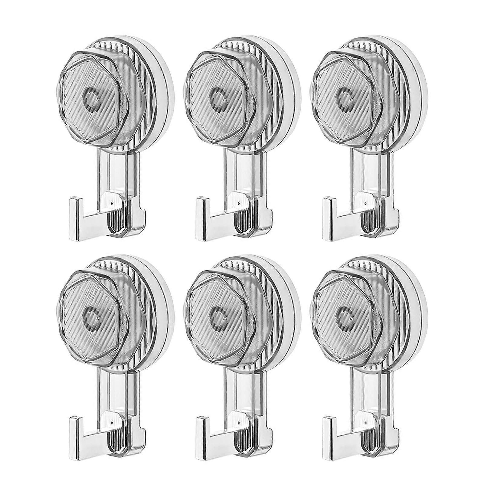 Suction Cup Hooks No Drill For Walls, Max 5 Kg, Reusable, Transparent