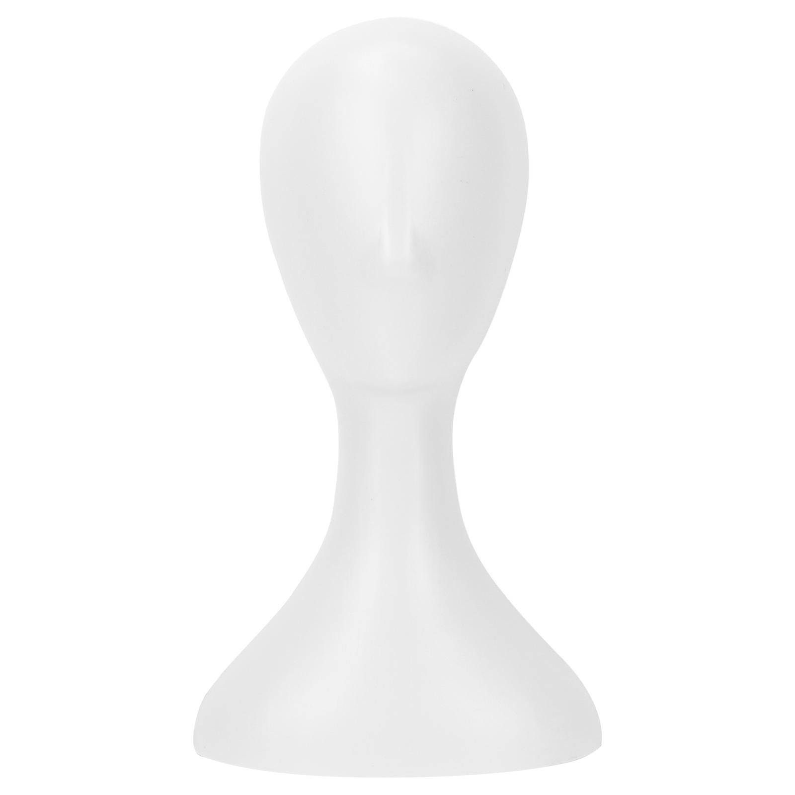 White Wig Holder Stand for Wig Display Salon Use Durable PE Head Model for Hats and Accessories