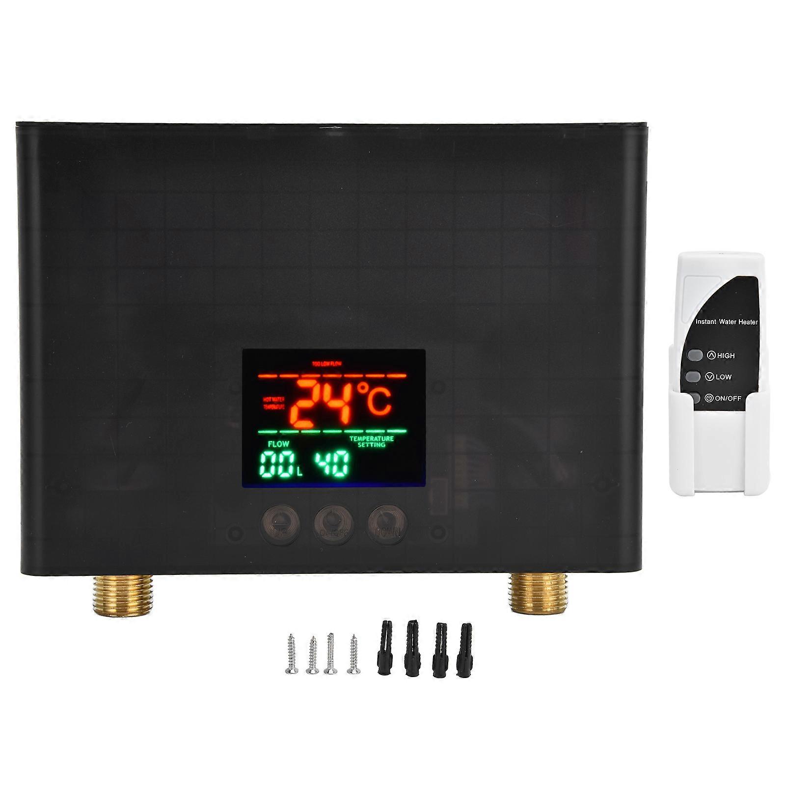 IPX4 3000W Tankless Instant Water Heater with Remote Control Touch Panel for Kitchen Bathroom