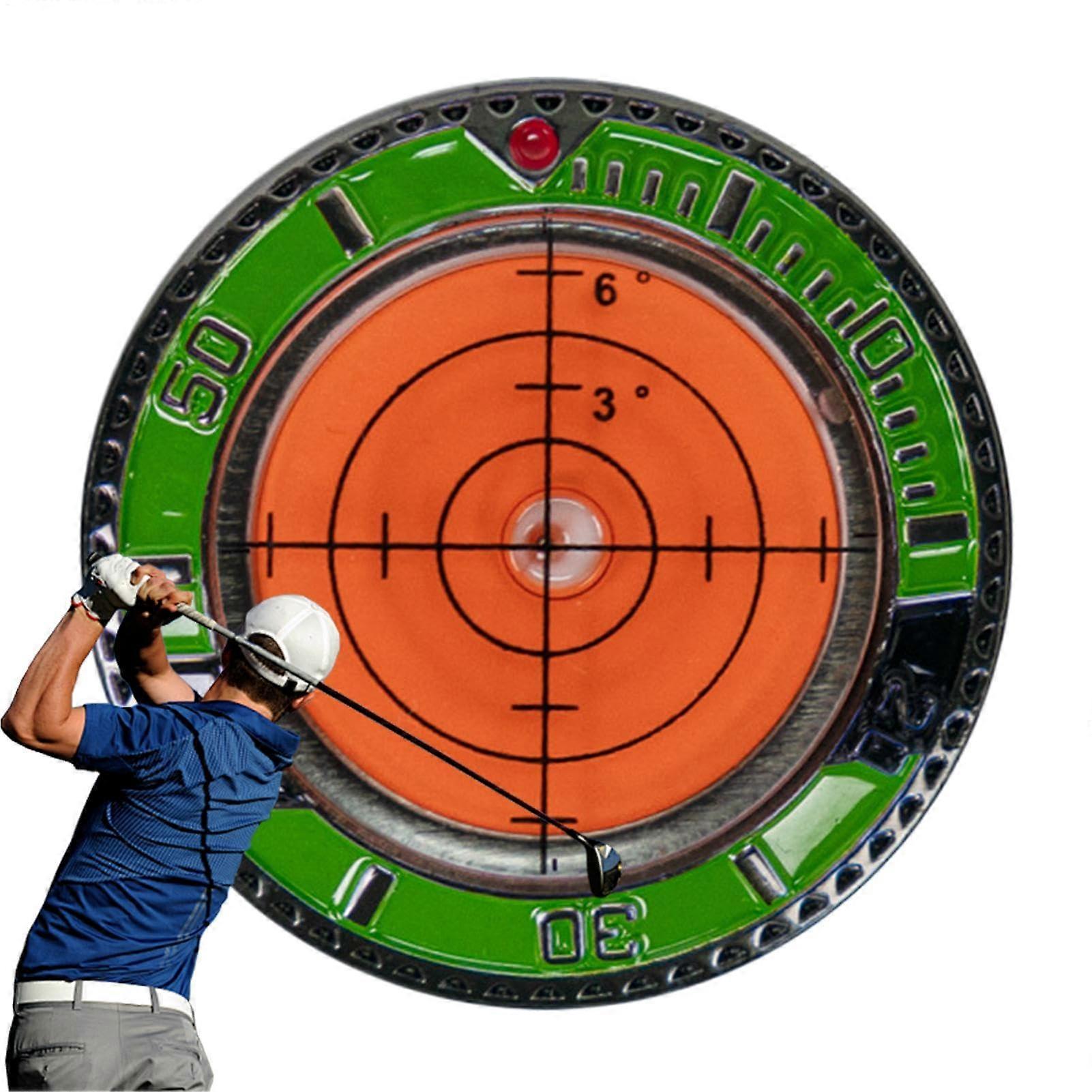 Golf Ball Marker with Green Face Reader - Portable Green Measurement Tool for Golf Courses and Football Fields, Orange