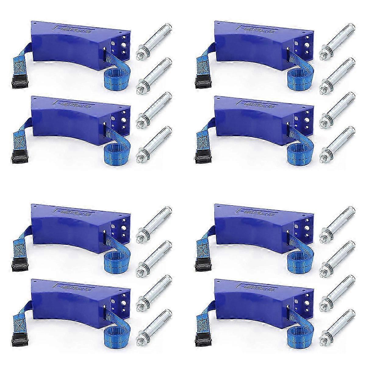 2Pcs Propane Tank Holder Cylinder Mounted Bracket With Screws Blue
