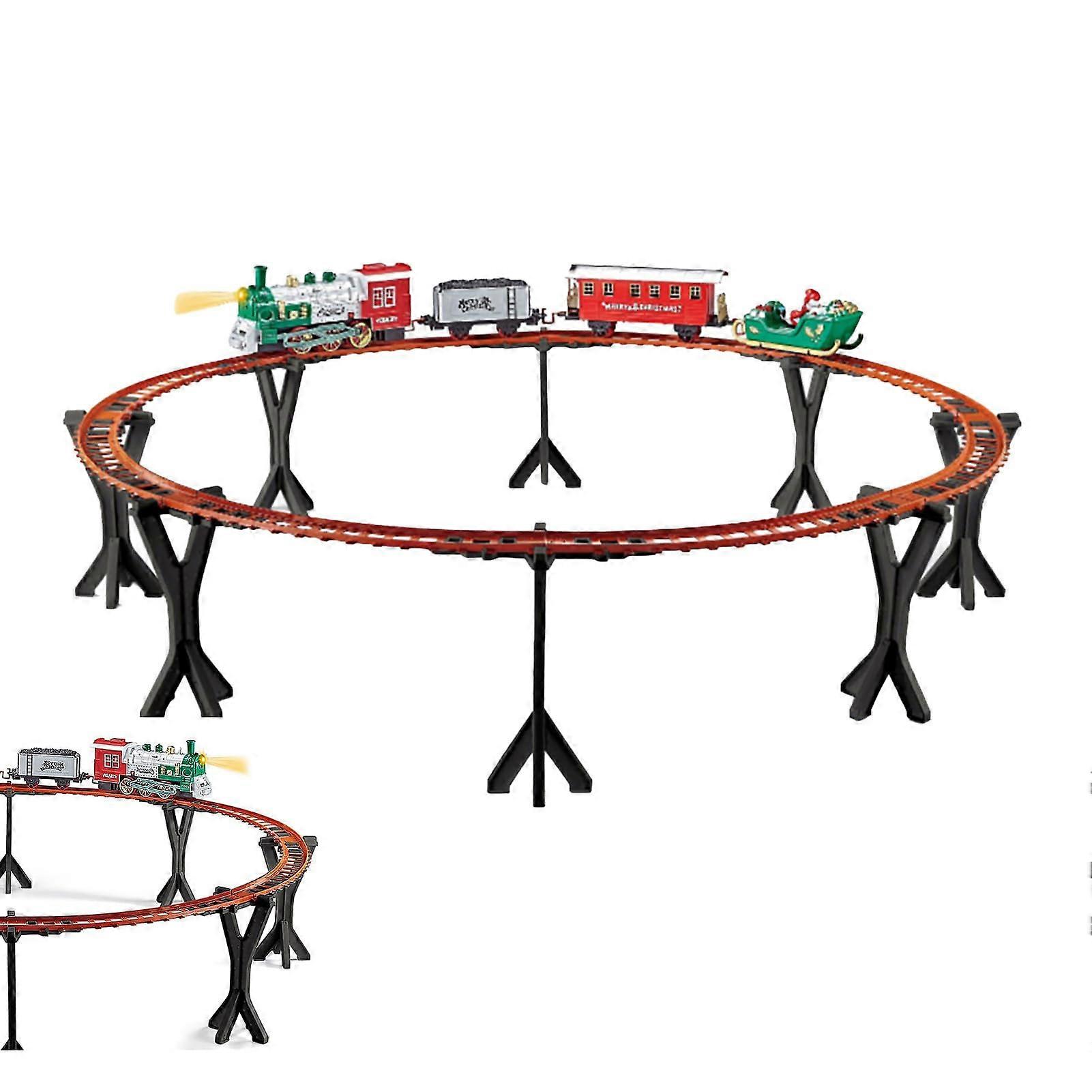 Christmas Train Set Electric With Lights And Sounds, Animated Model Railway For Christmas Tree Decoration