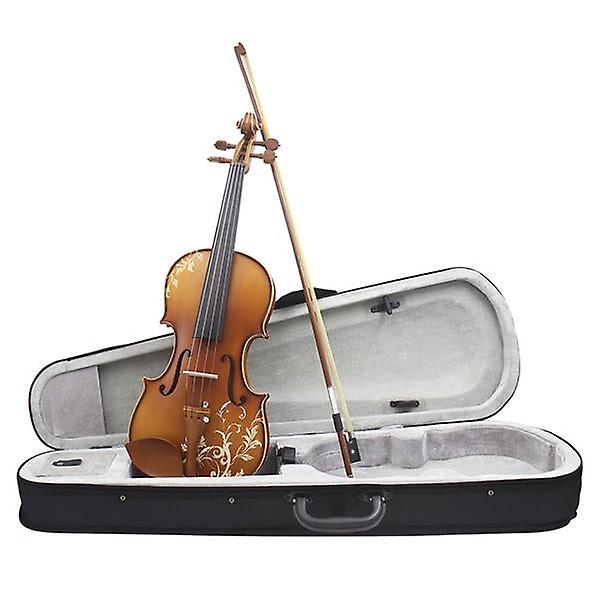 4/4 Spruce Wood Carving Violin With Bow String Mute Case