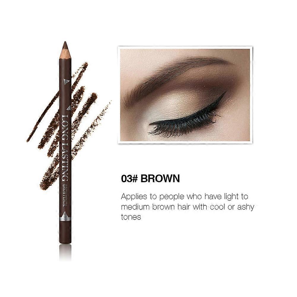 Eyebrow Pencil Waterproof Sweat proof Long Lasting Eyebrow Coloring Pen (Brown)