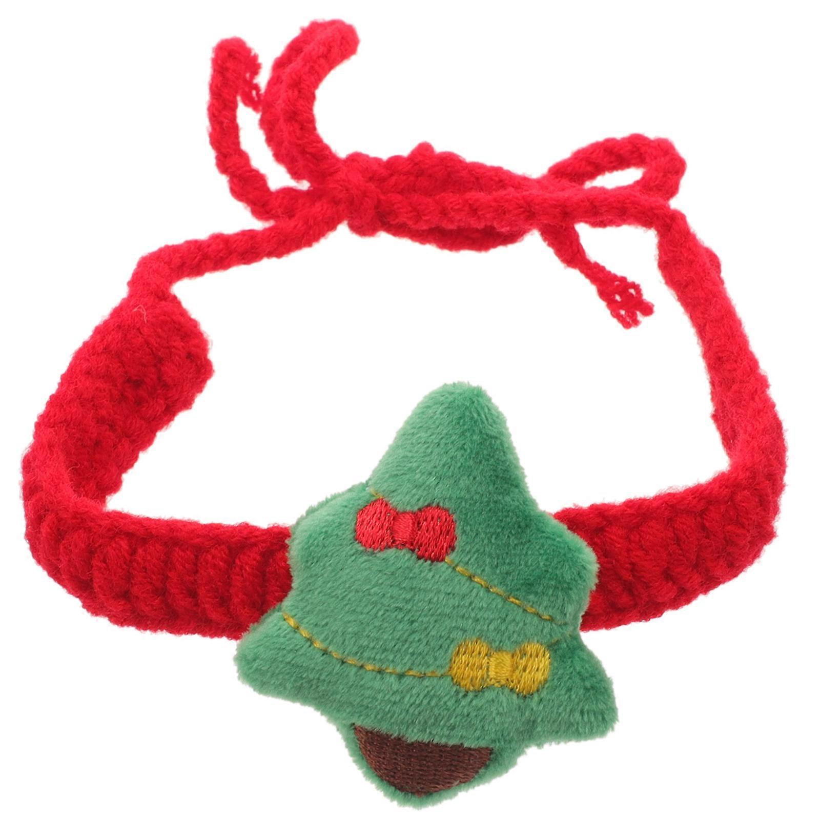 Knitted Collars For Small Dogs Cats Christmas Theme Outfit Woolen Yarn Adjustable Design Various Parties 1Pcs