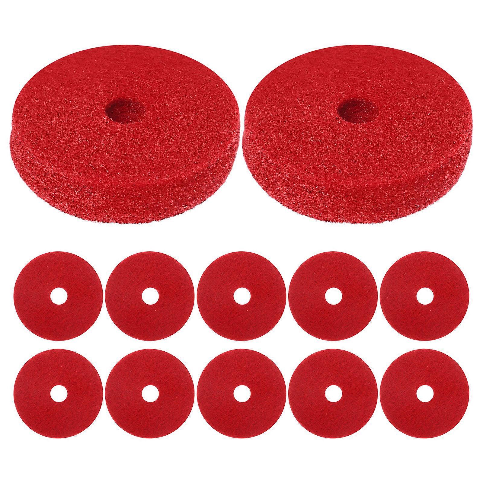 Drum Felt Washer Set Instrument Accessories Stable Support Anti-Vibration For Beginners 3.6 X 1 Cm Red 12Pcs