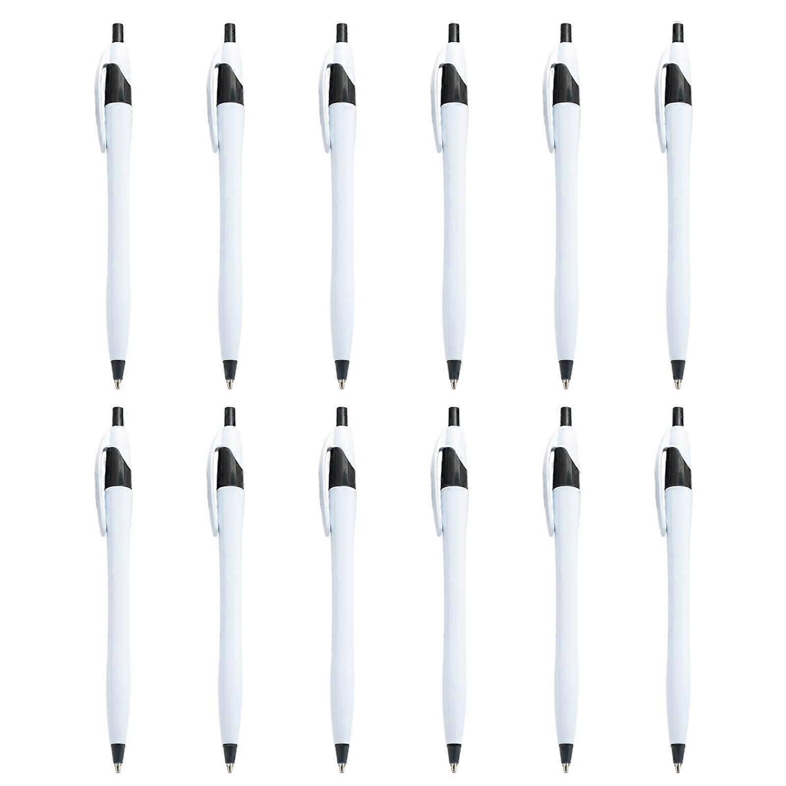 Ballpoint Pens with Clip, Smooth Writing Office Signature Pens for Hotel Reception, 12-Pack Black, Professional Quality