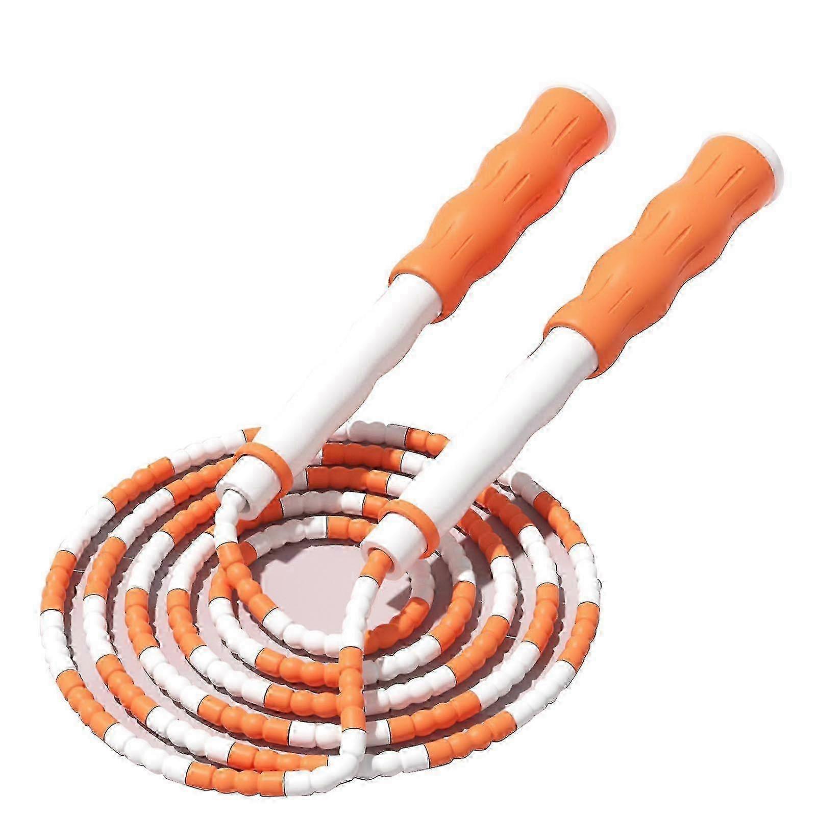 Corde à sauter perlée démêlée réglable - Corde à sauter de fitness en plastique PP orange pour l’exercice et les entraînements cardio
