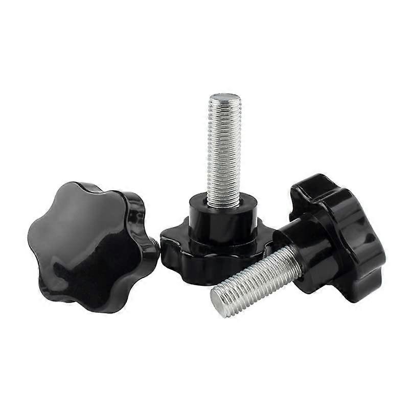 M14x80mm Knurled Screw 60mm Head Plastic Handle Black