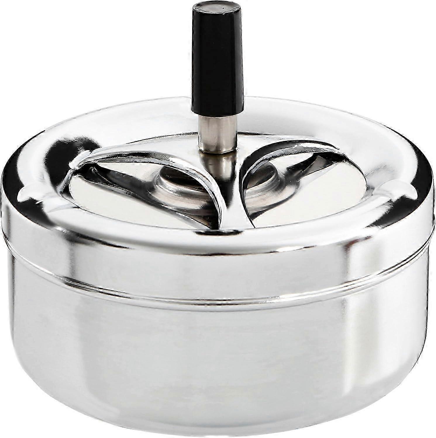 Large Rotating Ashtray with Push Button for Home Use