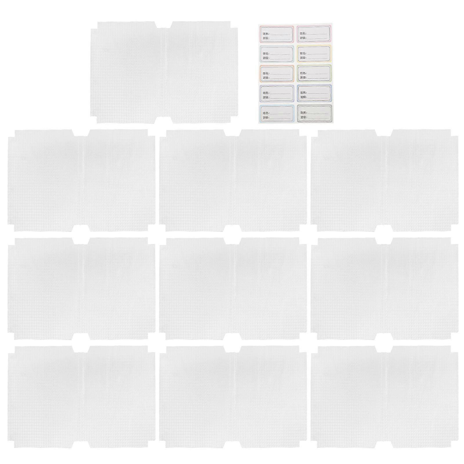 Cubierta de libro transparente de 10 piezas Cubierta de libro de texto Cubierta de libro autoadhesiva para estudiantes