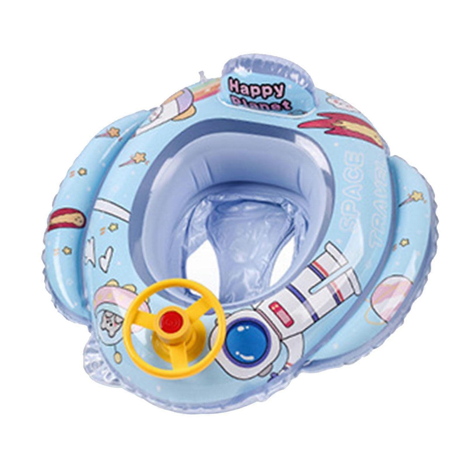 Playing Baby Swimming Fleet Steering Wheel Plane with Green Tsartun Pattern in Summer (AND)