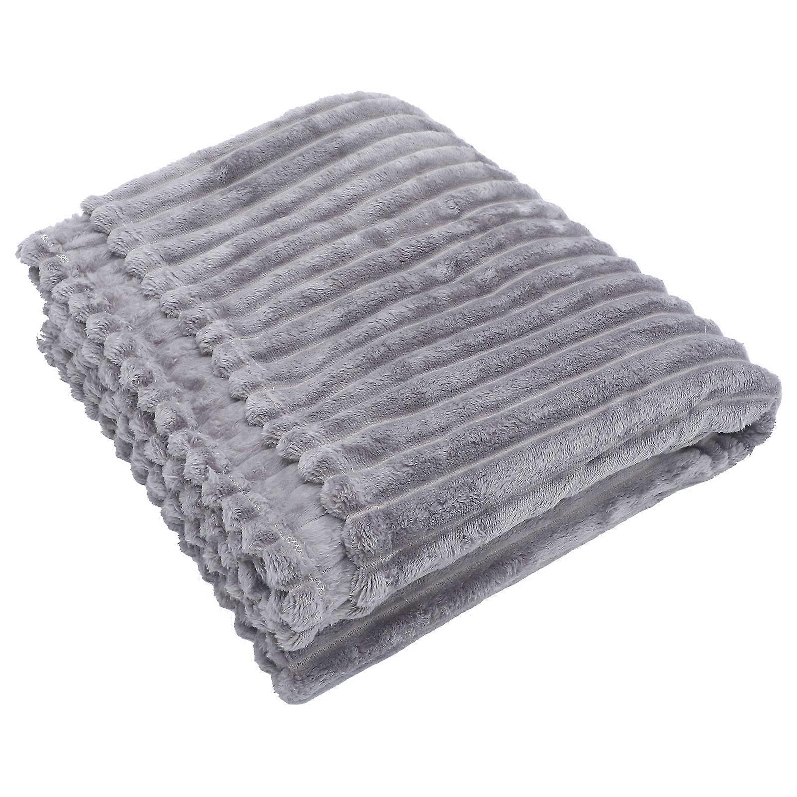 Warm Throw Blanket Dark Grey Rectangular For Office Workers Sofa Use 180x200cm Insulation Comfort 1Pcs