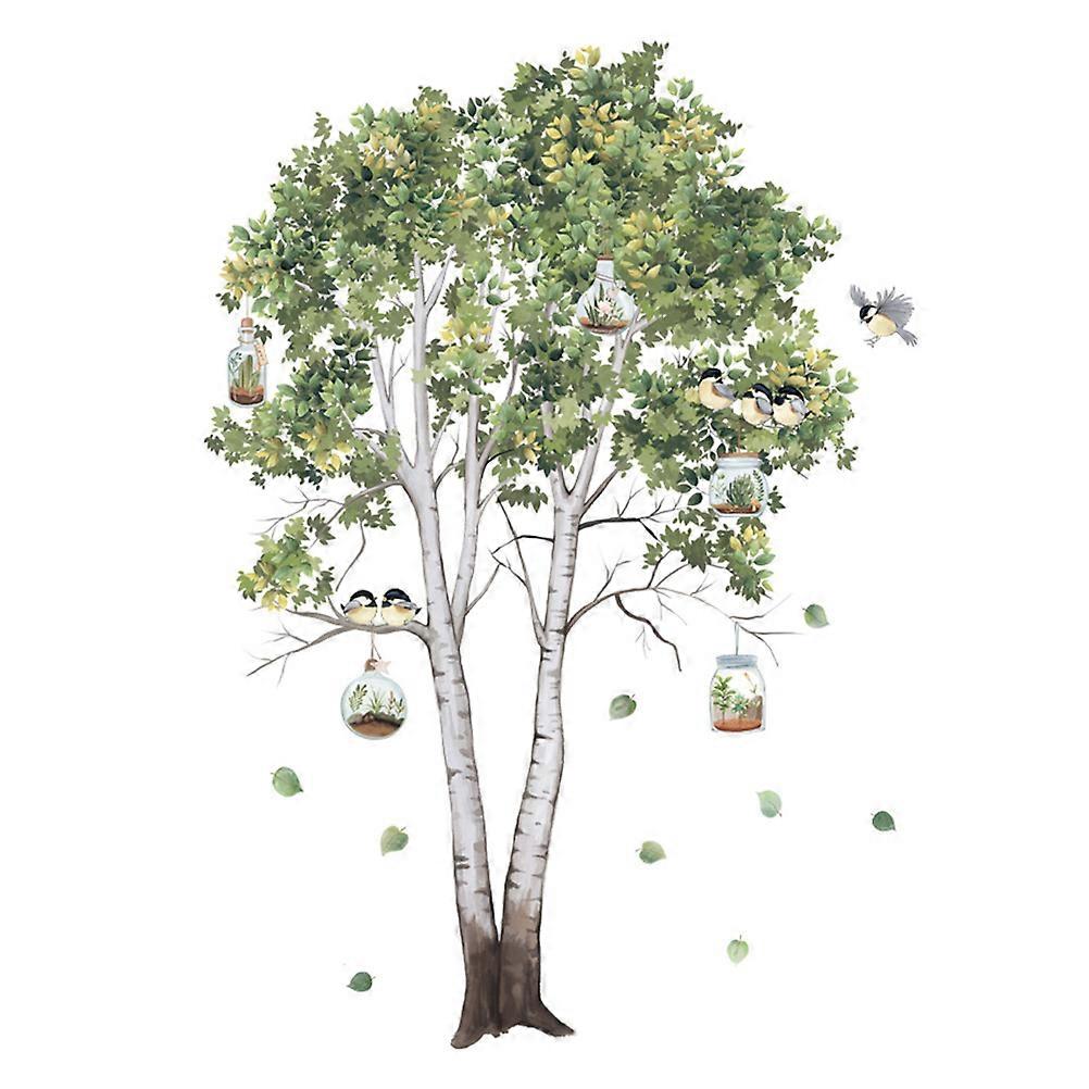 Birch Decal Fresh Wall Decorations for Decor 2Pcs Self-Adhesive Stickers