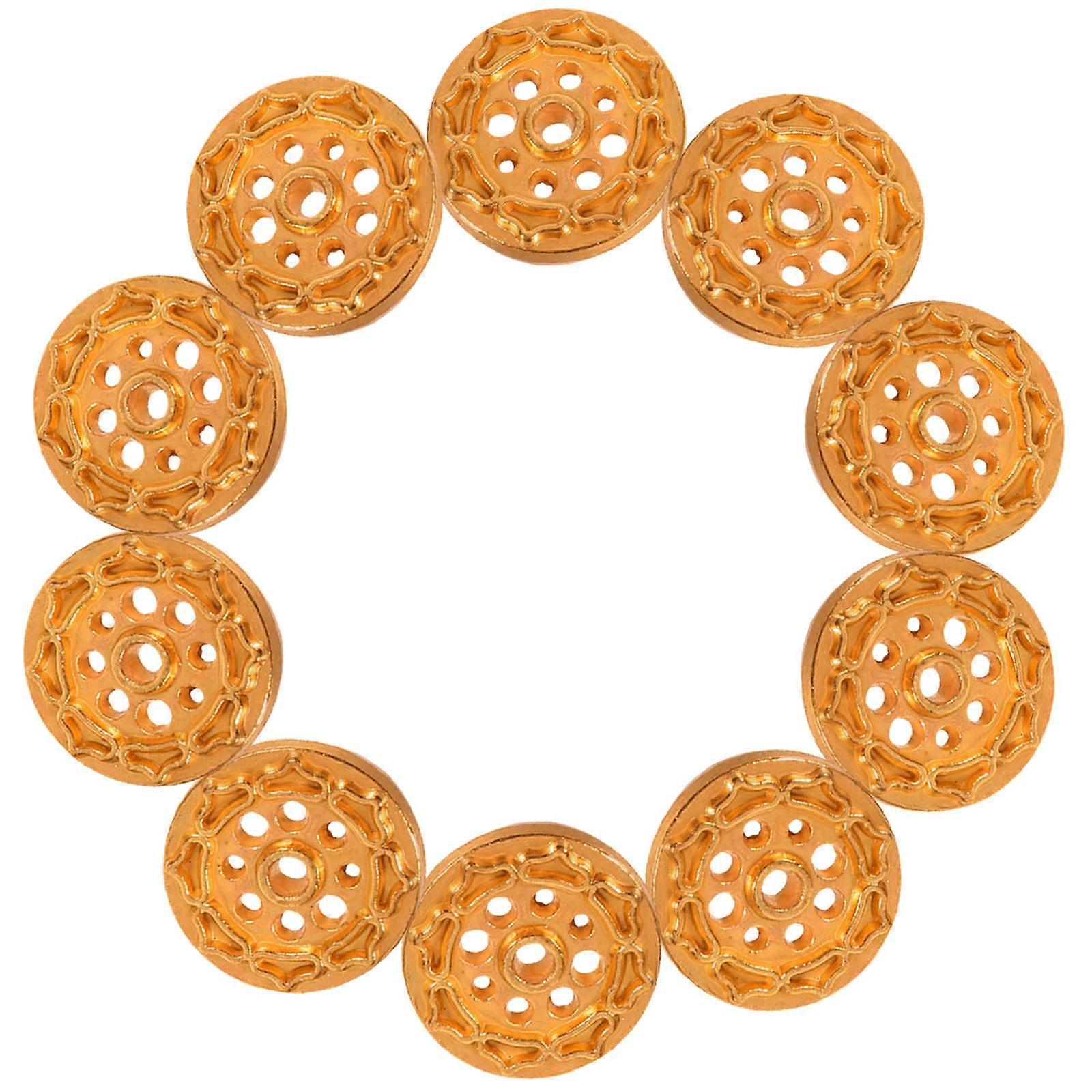 Incense Burner 10Pcs Red Retro Alloy Desktop Decor Holder