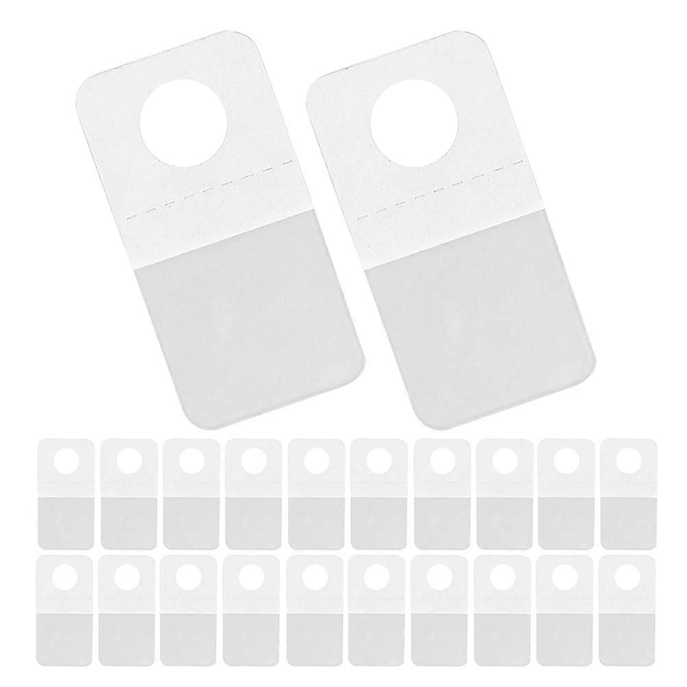 Clear adhesive Hanging Tabs with Round Hole for Small Item Storage and Retail Display Use Made of PVC Transparent